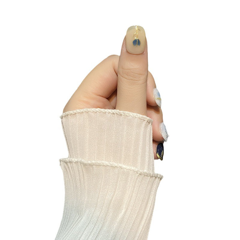 Women's Navy Blue Short Handmade Nail Sticker