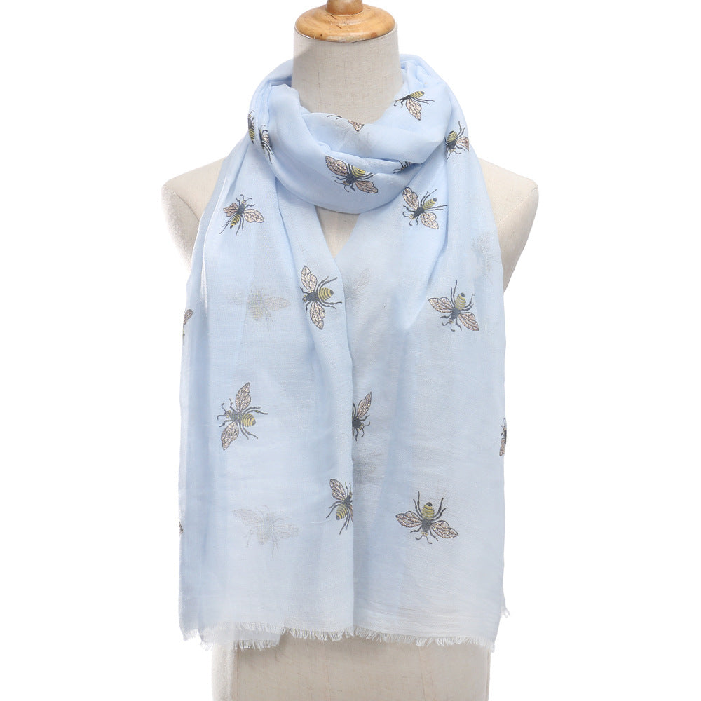 Bee Print Women's Neck Warmer Travel Sun Protection Shawl