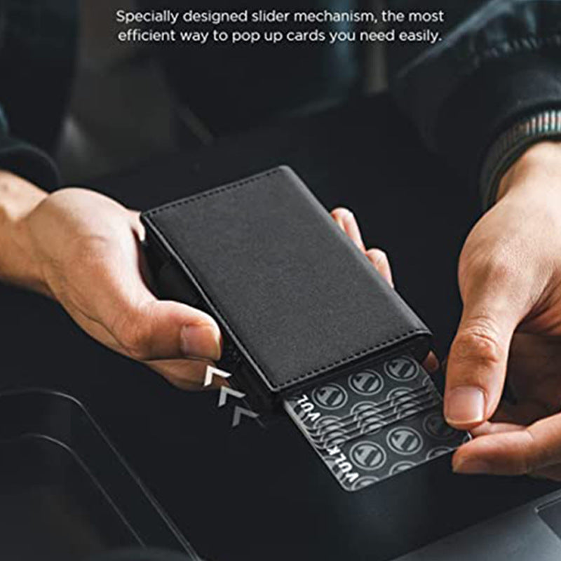 Men's Two-fold Wallet With Pendant Locator Rfid Anti-theft Microfiber