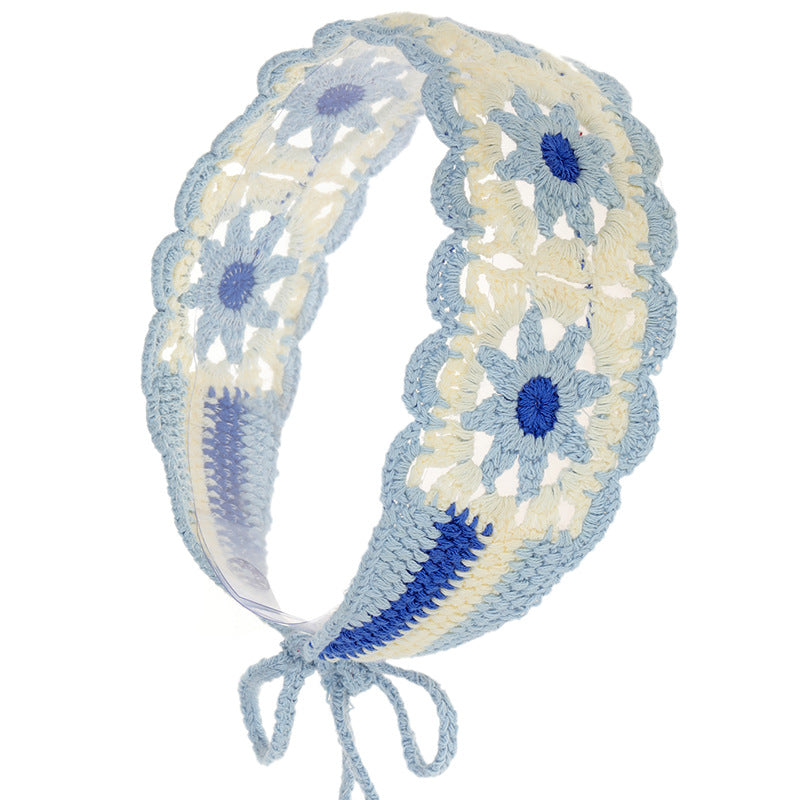Summer Wide-brimmed Hollow Knitted Headcloth Hair Band