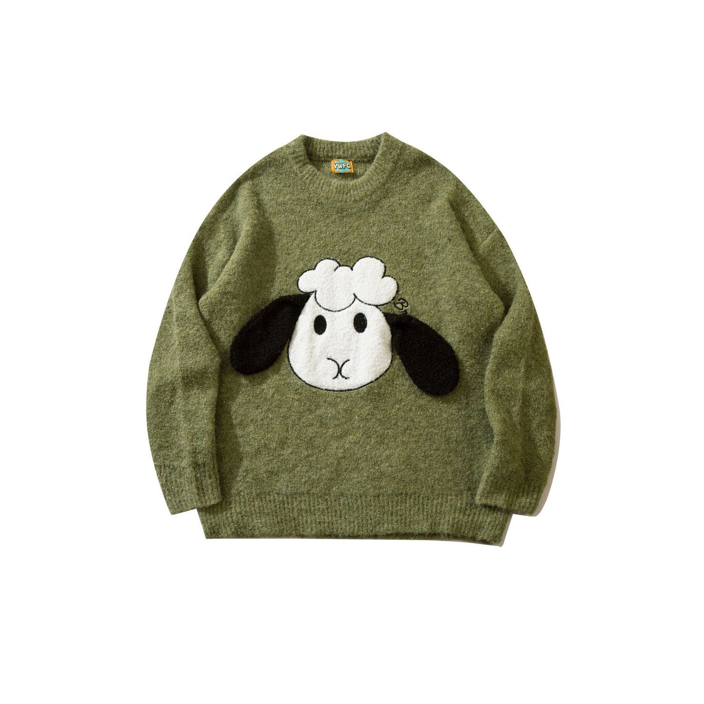 Embroidered Loose Knit Casual Round Neck