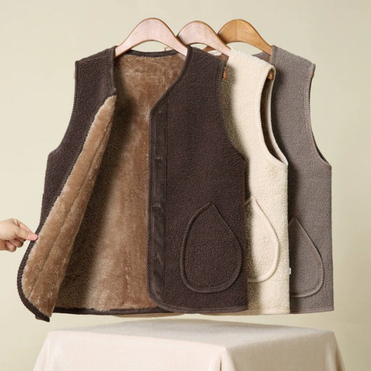 Sleeveless Waistcoat Velvet Thermal Vest Coat