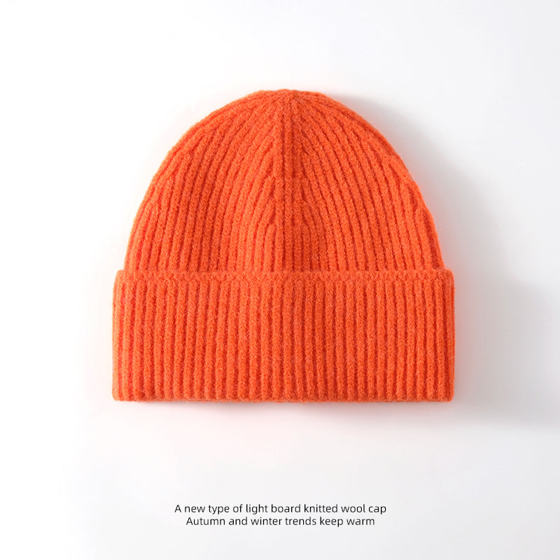 Fashion Solid Color Wool Hat Loose Warm