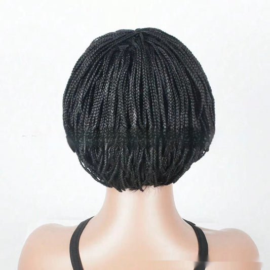 Three-strand Braid Short Hair Mushroom Cut Dreadlock Wig