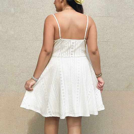 Plus-size Womens Summer White Slip Dress