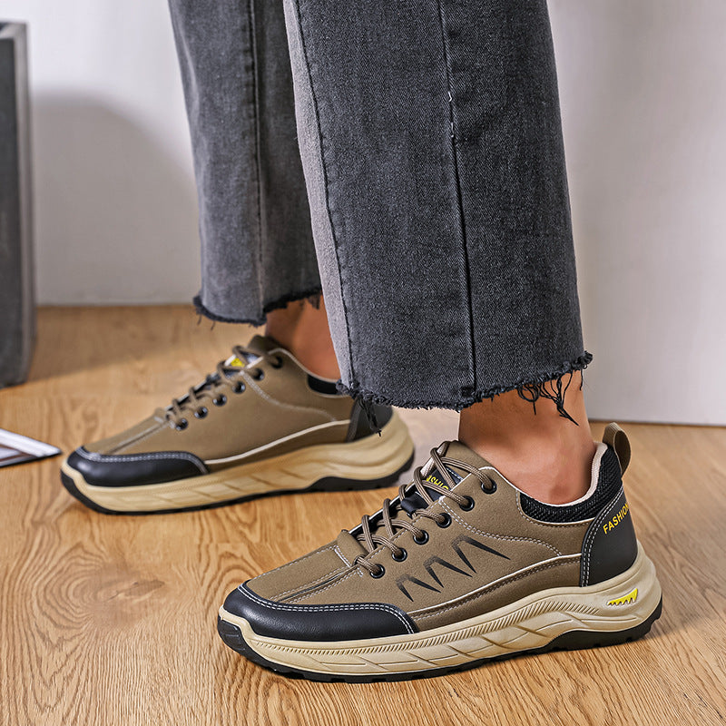 Mens Casual Plus-size Waterproof Thick-soled Sneakers