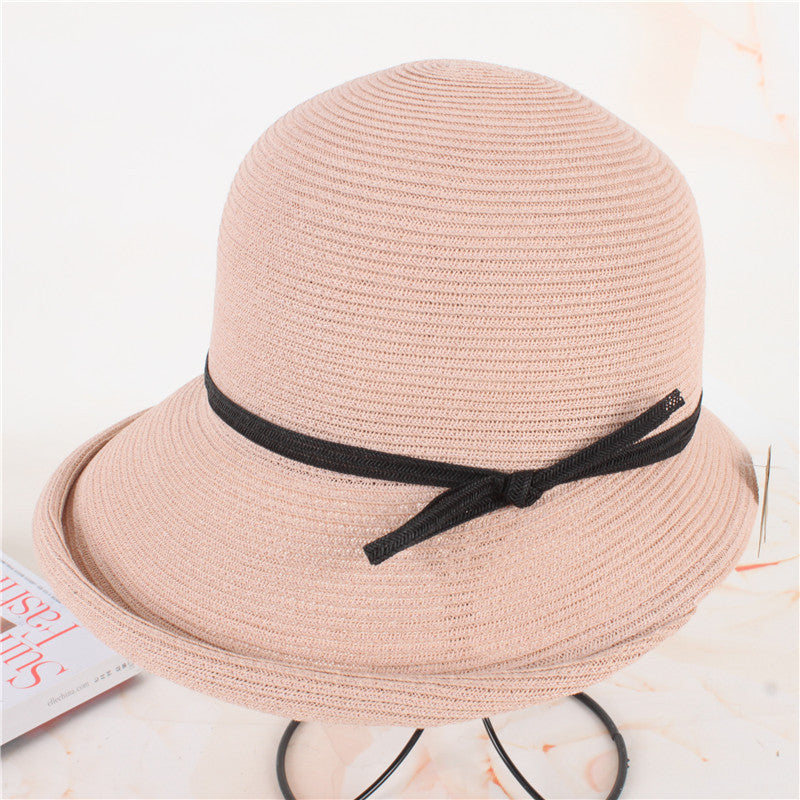 Simple Curled Bow Sunshade Hat