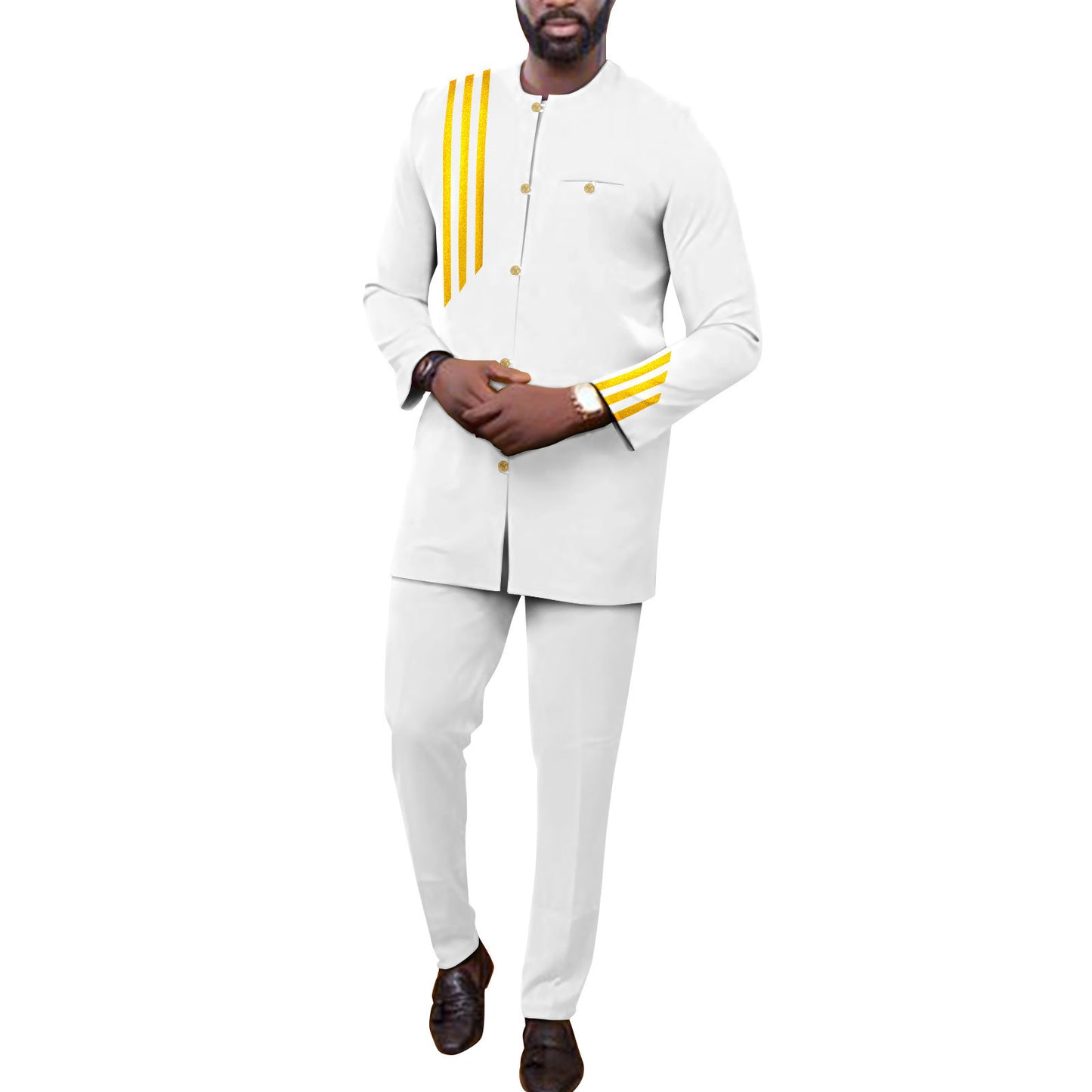 Fashion African Men's Slim Fit Two-piece Suit
