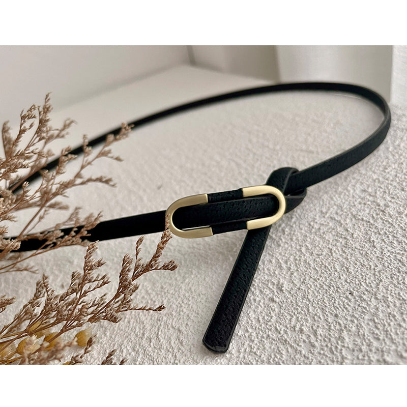 Pigskin Thin Belt Non-porous Suit Dress Decoration