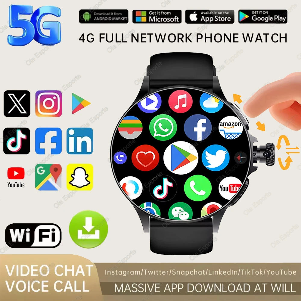 Sim Card NFC Smart Watch GPS Tracker 5G/WIFI BT Call 800W Camera 1.95Inch Payment Heart Rate Fitness Sport 1000Mah Smartwatch Me