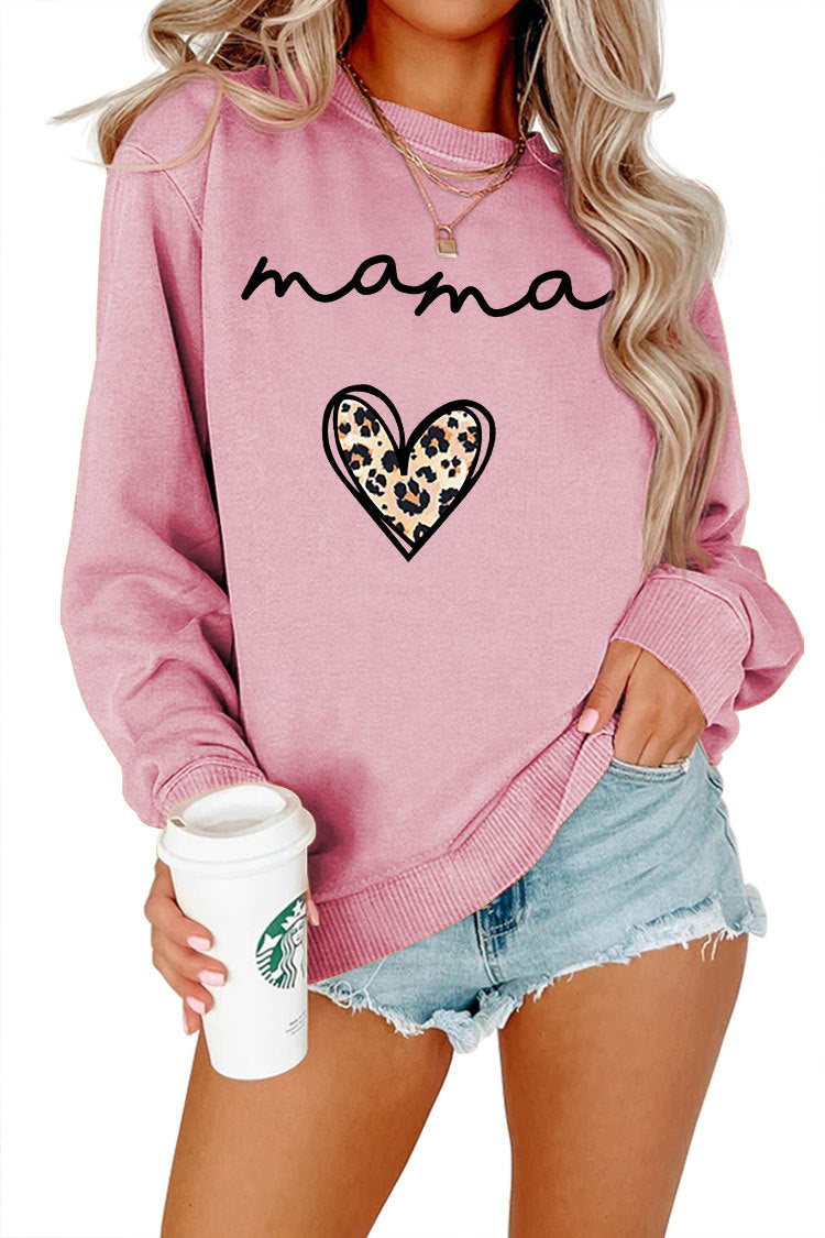 Leopard Print Heart Printing Plus Size Casual Simple Women's Long-sleeved Fleese