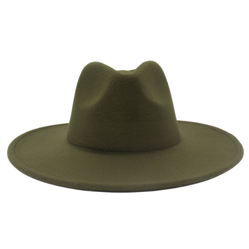Large Brim Solid Color Cashmere Fashion Felt Jazz French Top Hat