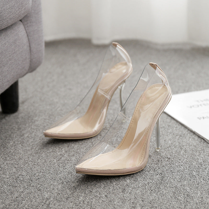 Fashion Creative Crystal Heel Transparent High Heels
