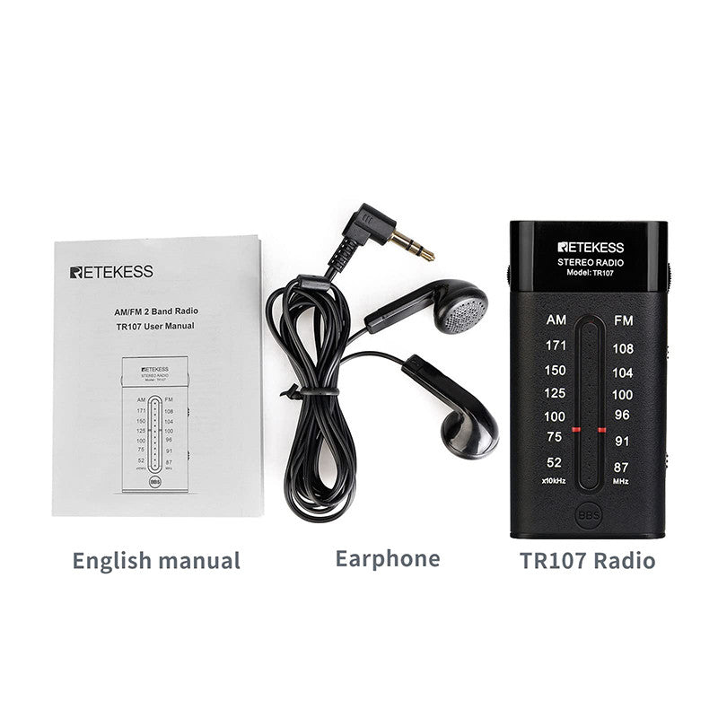 Mini Two-Band Elderly Portable Outdoor Sports Headphones FM Radio