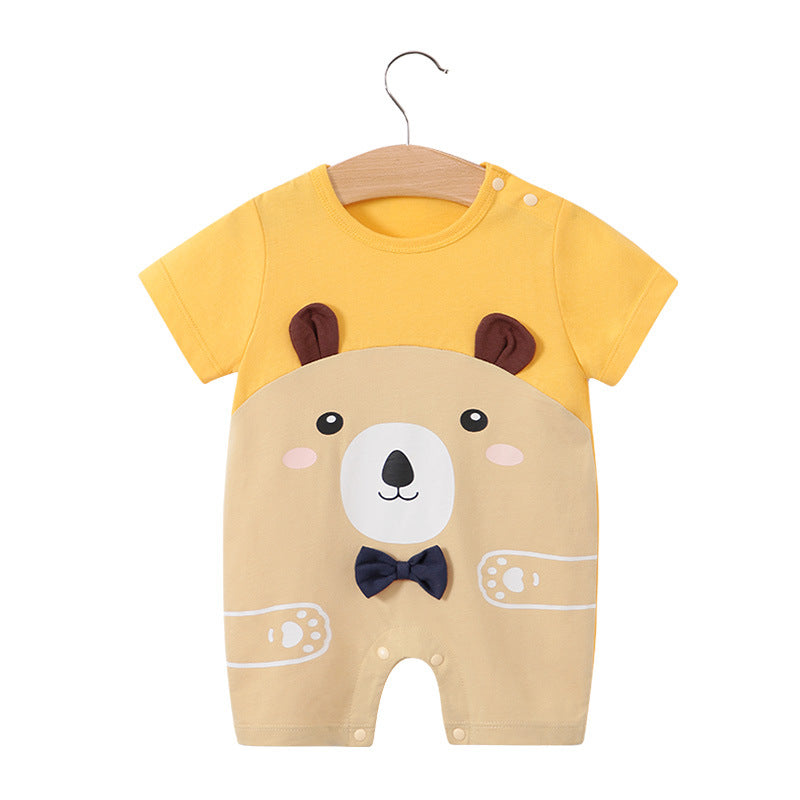 Summer Baby Short Sleeve Cotton Cartoon Jumpsuit