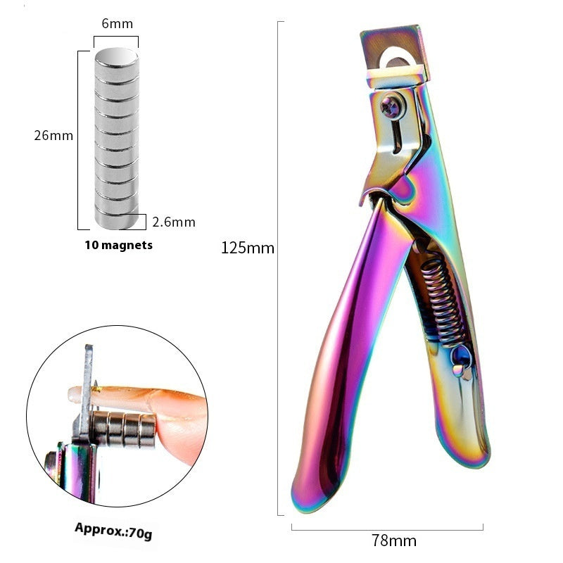Nail Art Straight Cut Ribbon Titanium French U-shaped Scissors