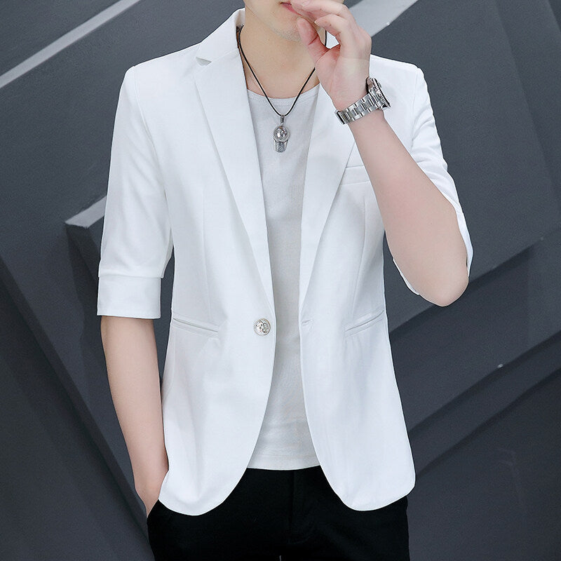 Mens Three-Quarter-Sleeve Suit For Summer