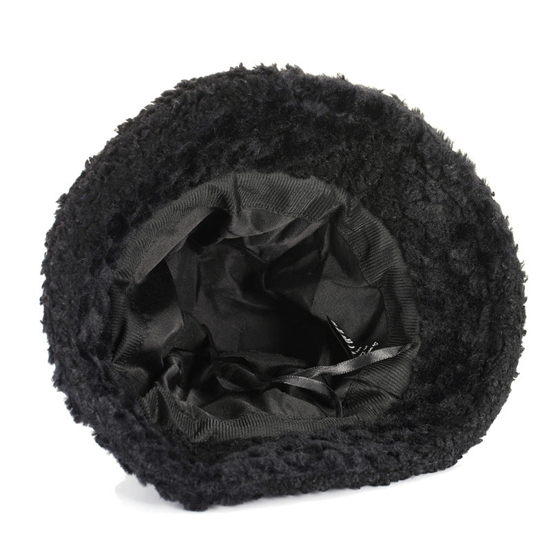 Simulated Rabbit Hair And Lamb Patchwork Personalized Warm Basin Hat