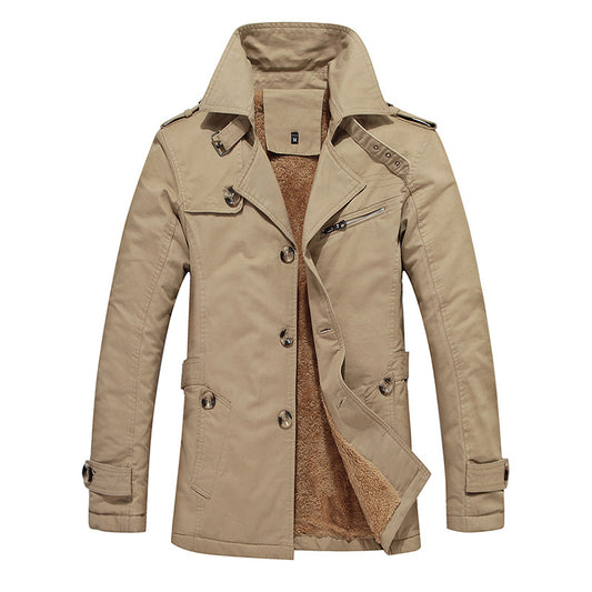 Herre Fritid Fleece Overfrakke Frakke