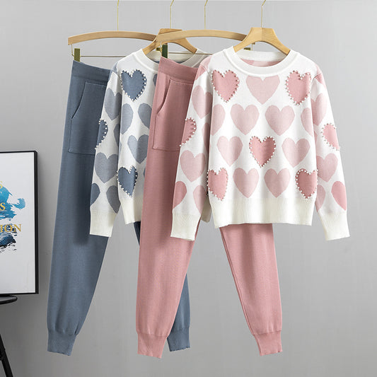 Preppy Outfit With Heart-shaped Beaded Accents