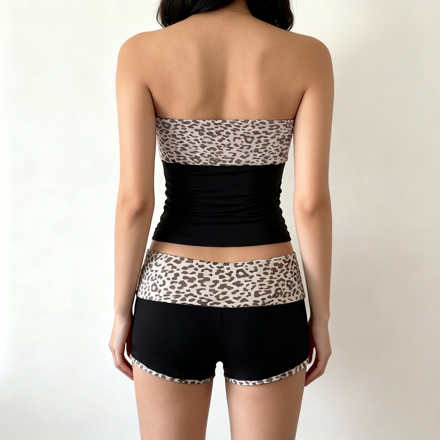 Women's Casual Tube Top And Shorts Set