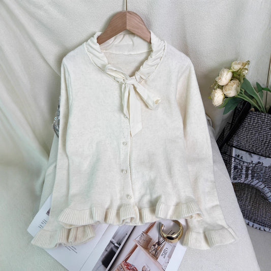 Women's Knit Cardigan Bow Tie Sweater