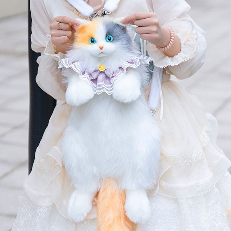 Simulation Calico Cat Backpack Cute Kitten Plush