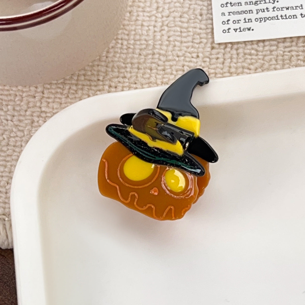 Funny Halloween Pumpkin Skull Acetate Hairpin