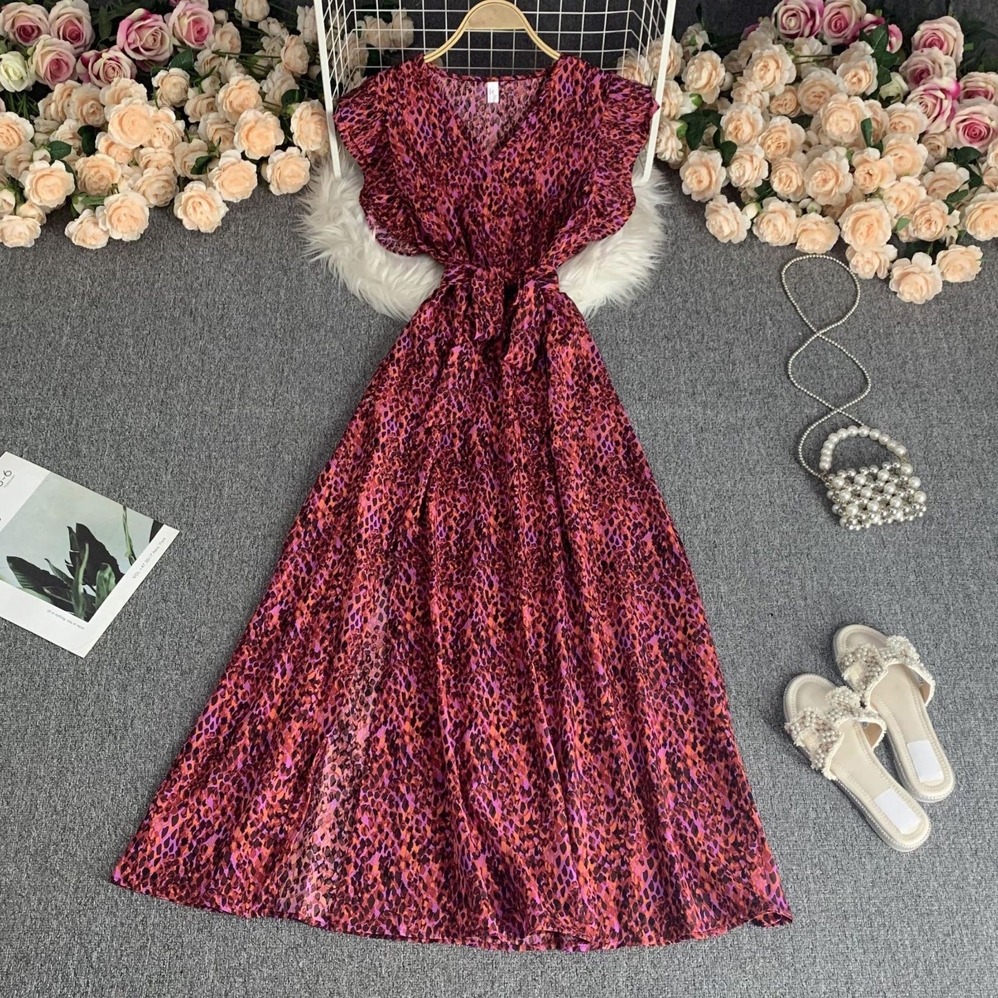 V-neck Dress With A Clever Strategically Designed Silhouette