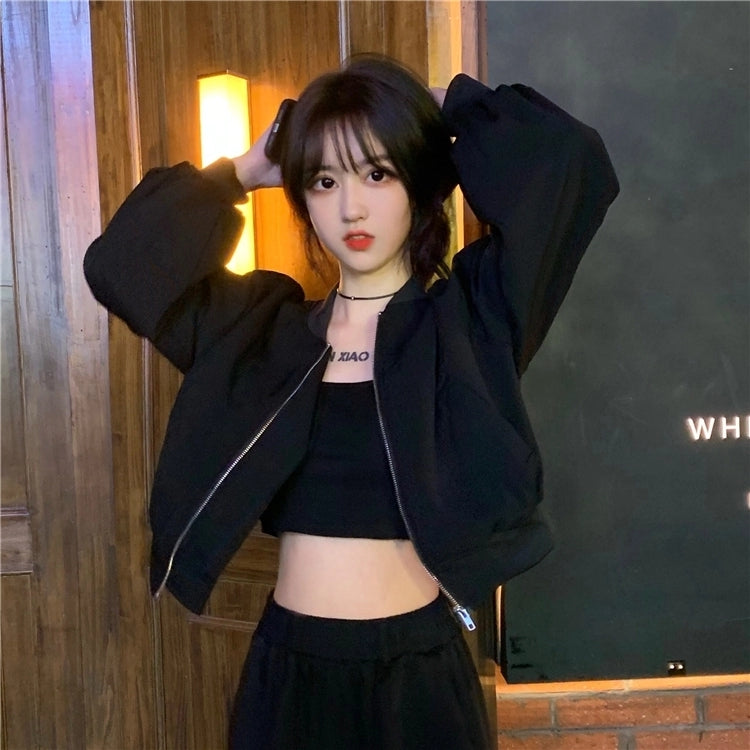 Petite Hong Kong Style Women's Short Baseball Jacket