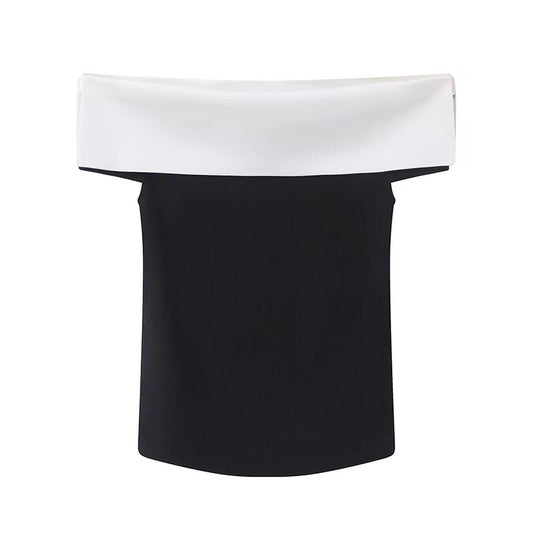 Elegant Boat-neck Knitwear Top For Women