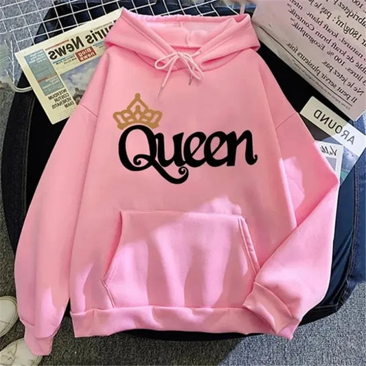 QUEEN Print Hoodies Fleece Hættetrøjer
