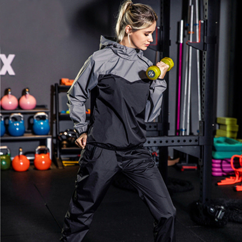 Sweat Suit Plus Inner Net Sportswear Fitness Running Sweat Two-piece Set