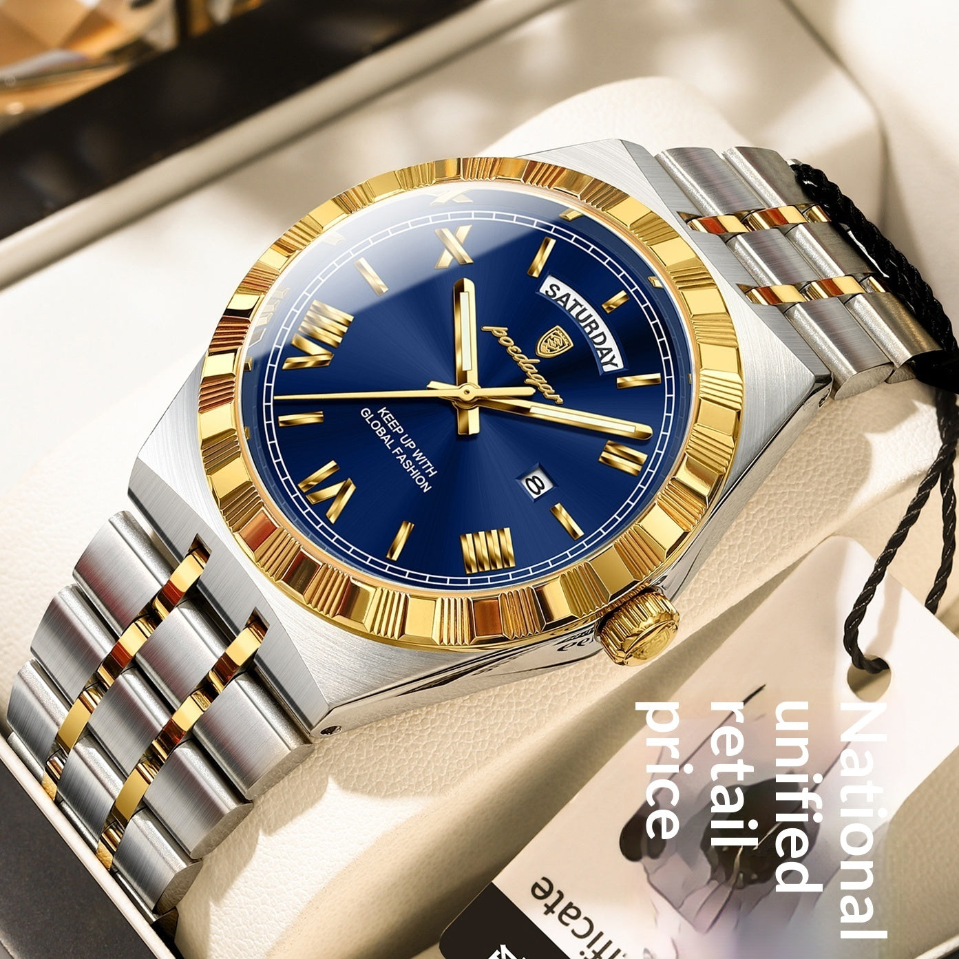 Trendy Men's Night Light Waterproof Watch