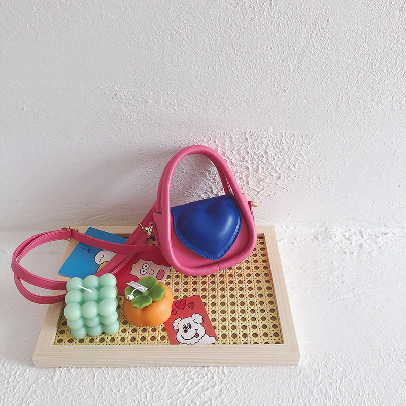 Children's Fashion Cute Peach Heart Crossbody Handbag