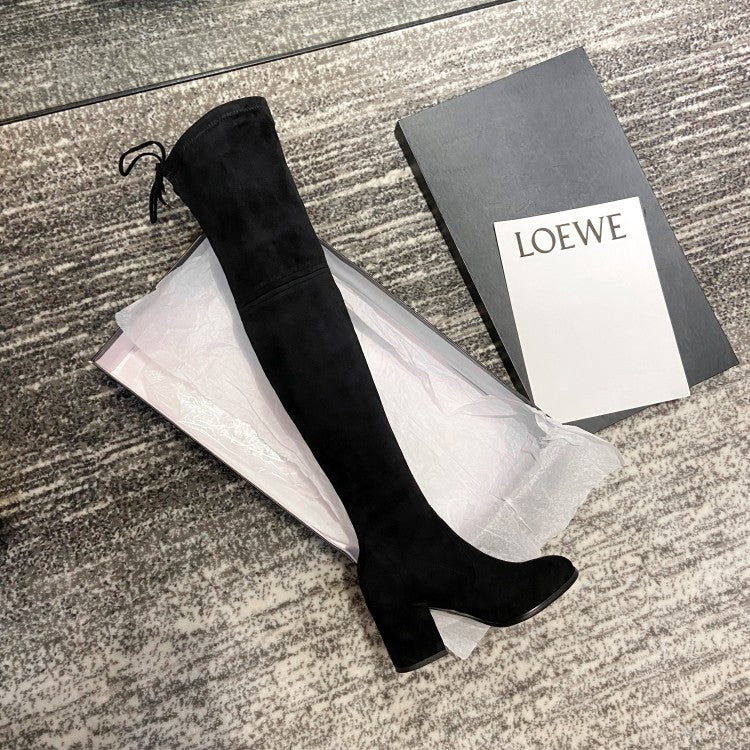 The New Thick Heel Inside Raised Flat High Boots