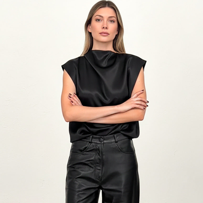 Stylish Minimalist Loose Fitting Casual Womens Sleeveless Top
