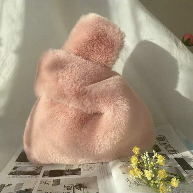 Women's Fashionable And Versatile Fur Handbag