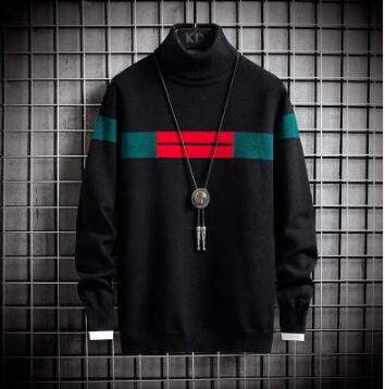 Men's Long Sleeve M Letter Turtleneck Pullover