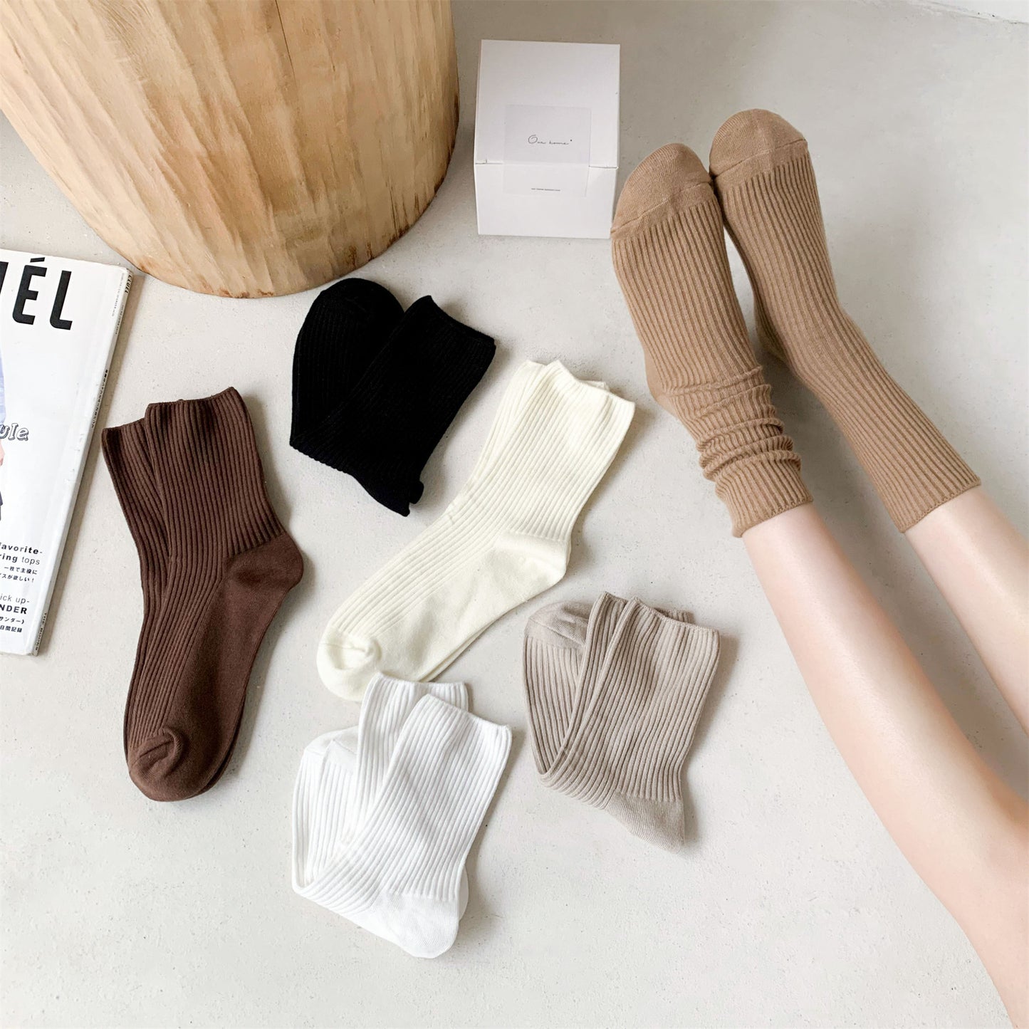 Women's Solid Color Cute Japanese Socks