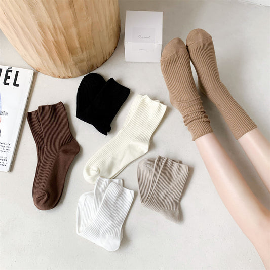 Women's Solid Color Cute Japanese Socks