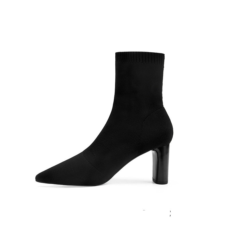 Winter Socks Boots High Heel Women's Shoes