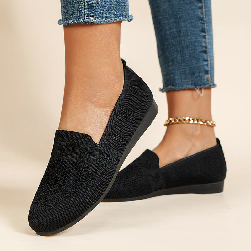 Women's Plus Size Round Toe Flat Bottom Casual Shoes