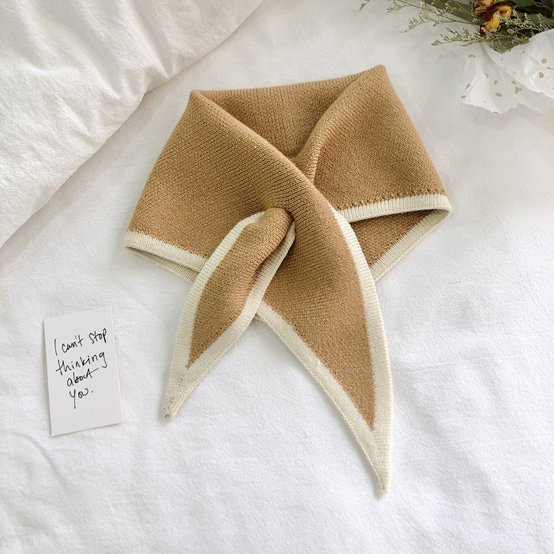 Autumn And Winter Triangle  Knitted Shawl Style Women's Outer Scarf