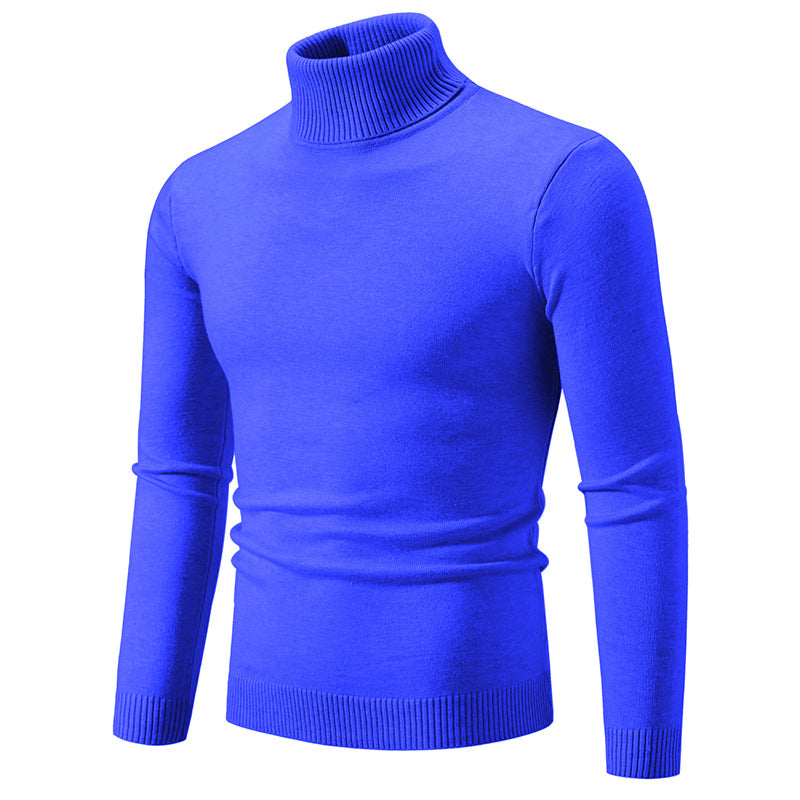 European And American-style Casual Solid-color Mens Turtleneck Knit Sweater