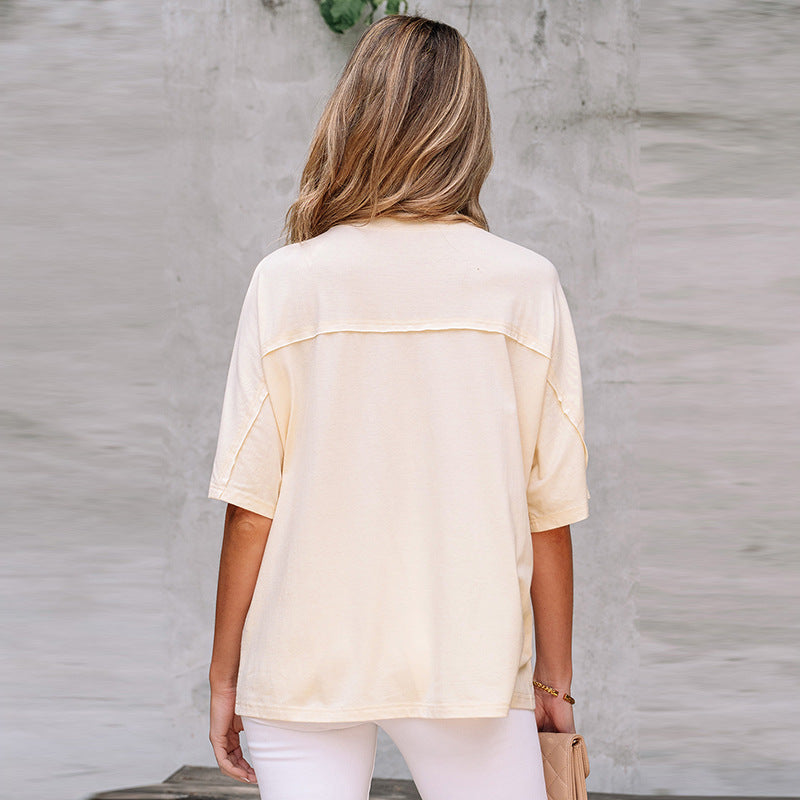 European And American Fashion Flower Patch Round Neck Pullover