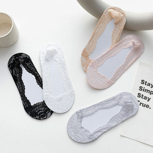 Lace Boat Socks Ladies Silicone Non-slip Shallow Mouth Invisible Socks