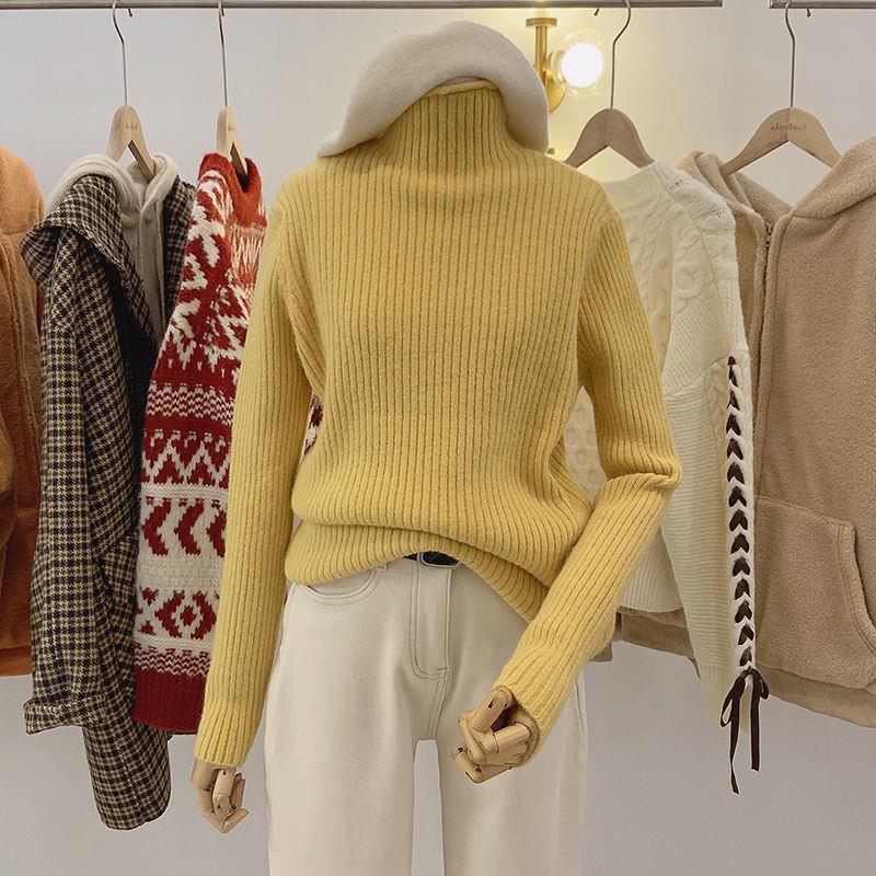 Half Collar Thickened All-matching Solid Color Bottoming Sweater
