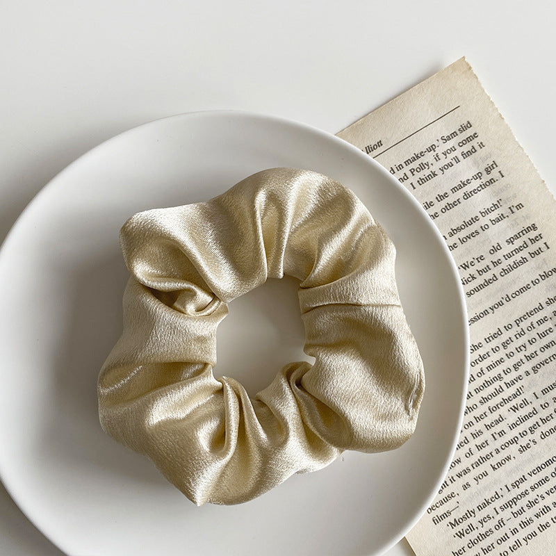 French Vintage Satin Large Intestine Hair Tie