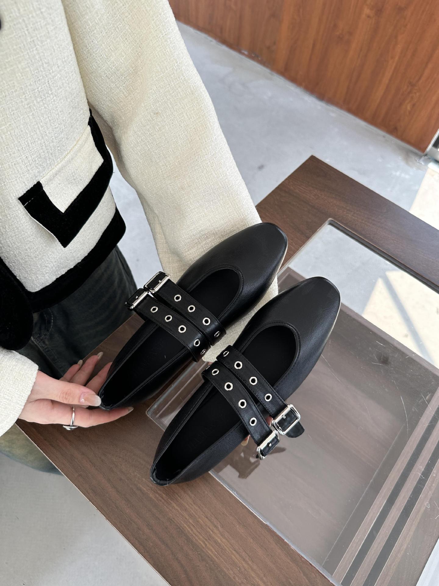 French-style Vintage Flat Height-increasing Womens Shoes
